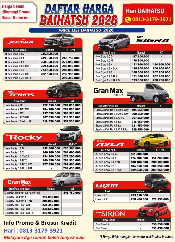 harga mobil daihatsu jatim 2026